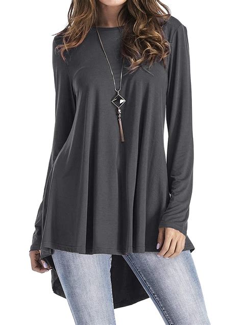 amazon long tops for womens|women's long sleeve loose tops.